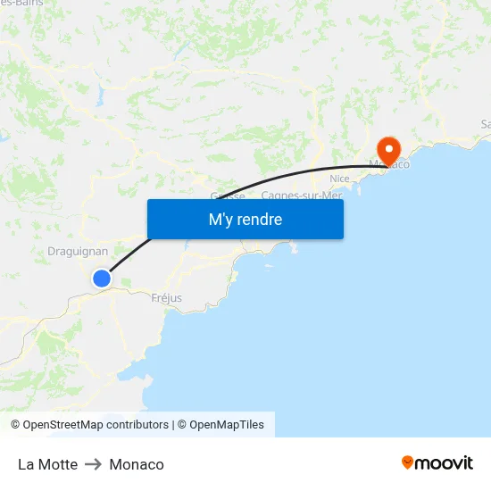 La Motte to Monaco map
