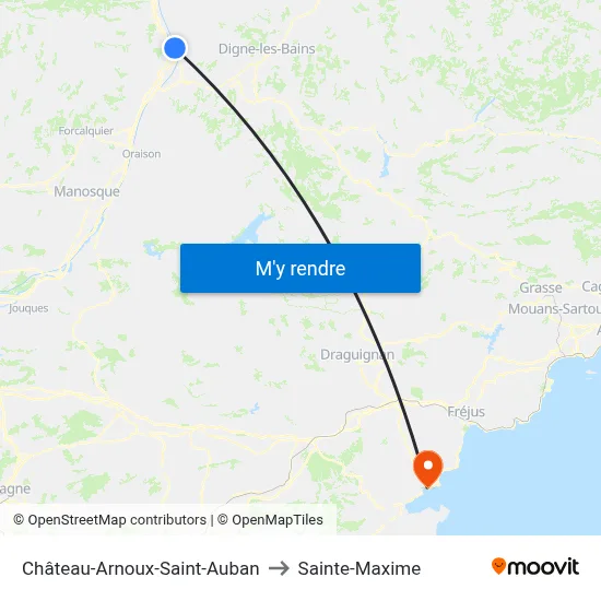 Château-Arnoux-Saint-Auban to Sainte-Maxime map