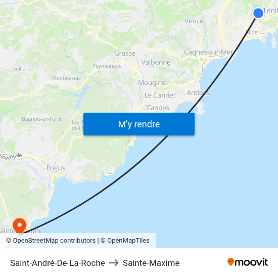 Saint-André-De-La-Roche to Sainte-Maxime map