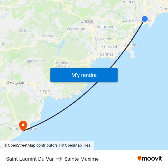 Saint-Laurent-Du-Var to Sainte-Maxime map