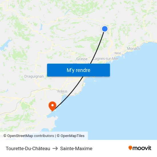 Tourette-Du-Château to Sainte-Maxime map