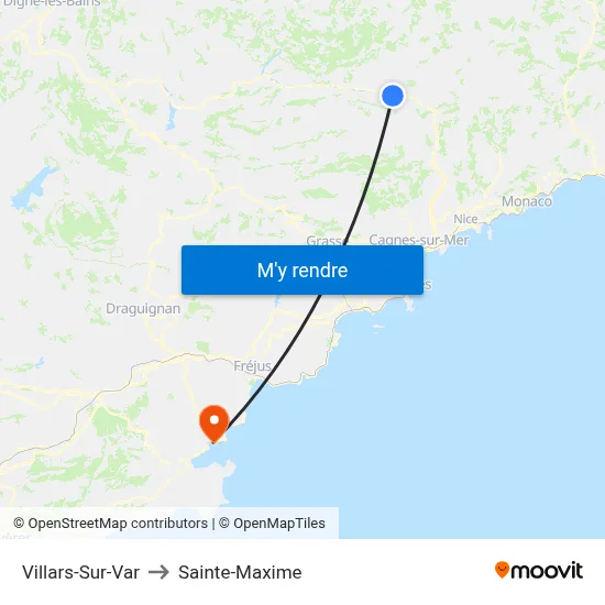 Villars-Sur-Var to Sainte-Maxime map