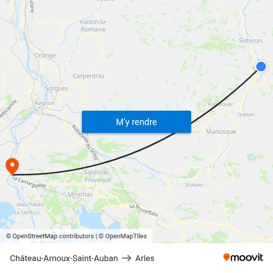 Château-Arnoux-Saint-Auban to Arles map