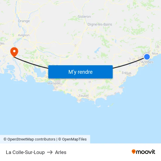 La Colle-Sur-Loup to Arles map