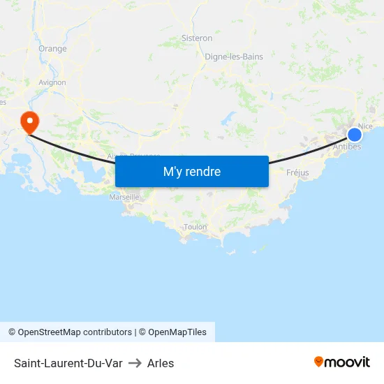 Saint-Laurent-Du-Var to Arles map