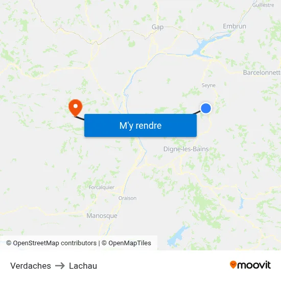 Verdaches to Lachau map