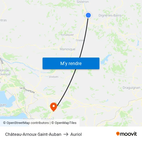 Château-Arnoux-Saint-Auban to Auriol map