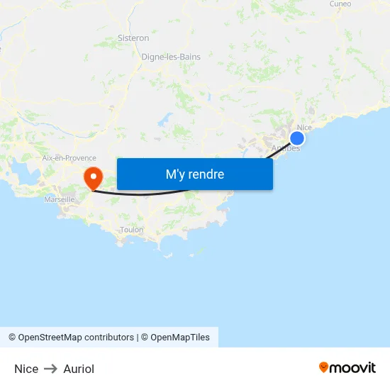 Nice to Auriol map