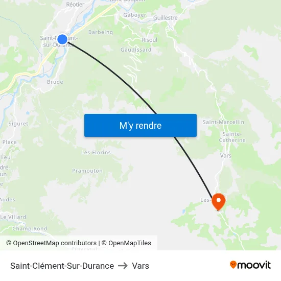 Saint-Clément-Sur-Durance to Vars map
