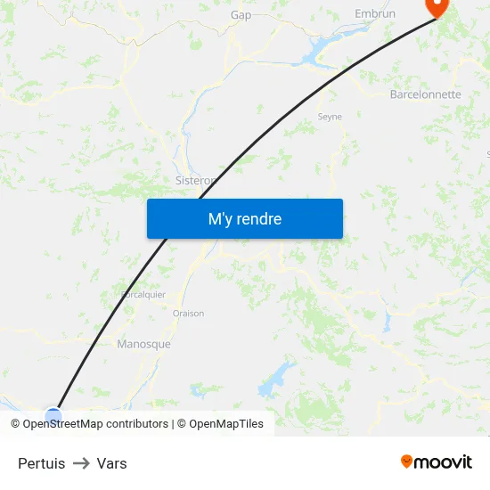 Pertuis to Vars map