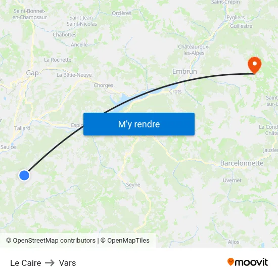 Le Caire to Vars map