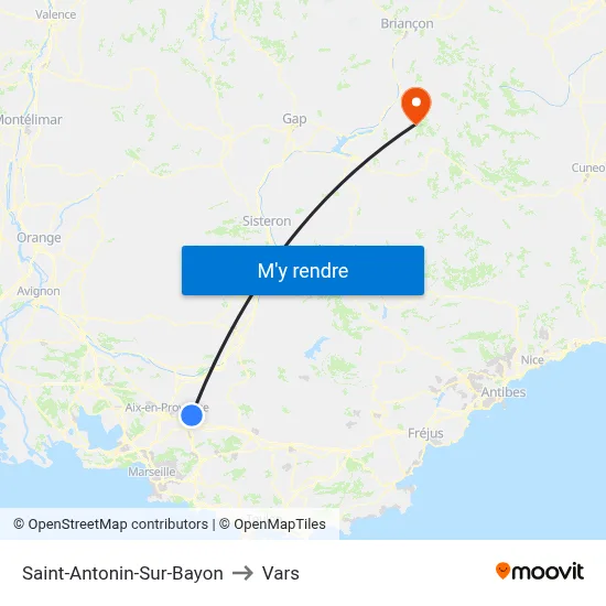 Saint-Antonin-Sur-Bayon to Vars map