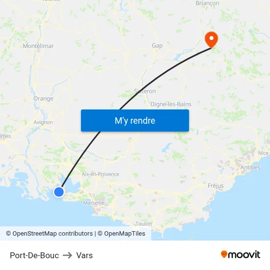 Port-De-Bouc to Vars map