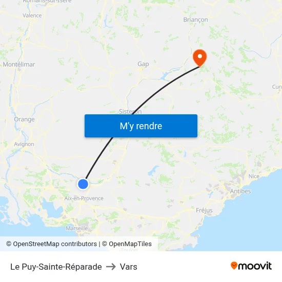 Le Puy-Sainte-Réparade to Vars map