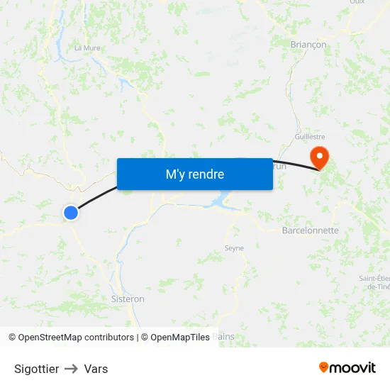 Sigottier to Vars map