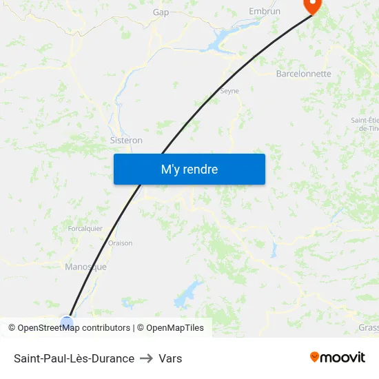 Saint-Paul-Lès-Durance to Vars map