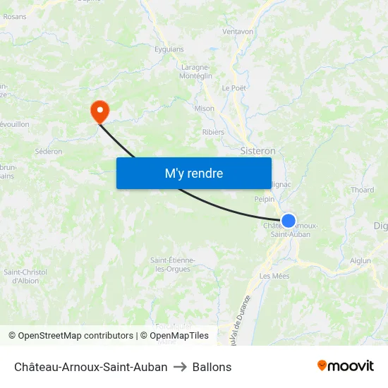 Château-Arnoux-Saint-Auban to Ballons map
