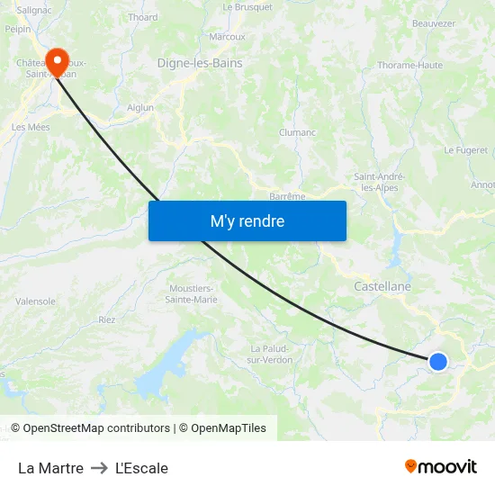 La Martre to L'Escale map