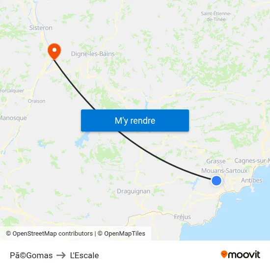 Pã©Gomas to L'Escale map