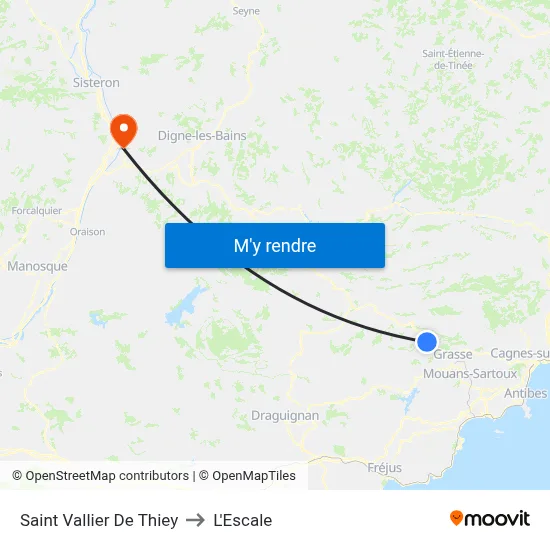 Saint Vallier De Thiey to L'Escale map