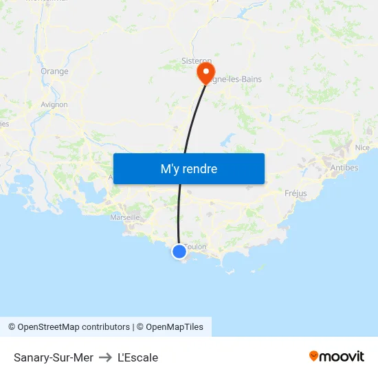 Sanary-Sur-Mer to L'Escale map