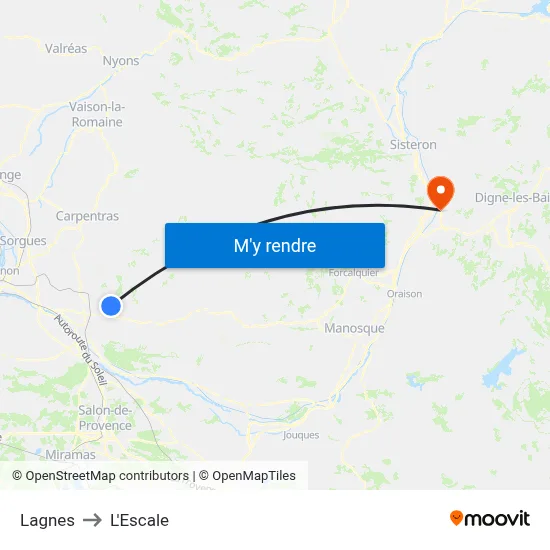 Lagnes to L'Escale map
