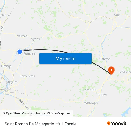 Saint-Roman-De-Malegarde to L'Escale map