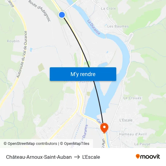 Château-Arnoux-Saint-Auban to L'Escale map