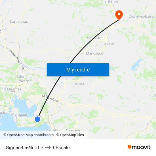Gignac-La-Nerthe to L'Escale map