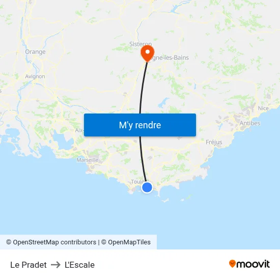 Le Pradet to L'Escale map