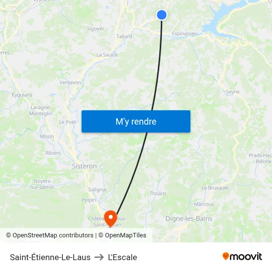 Saint-Étienne-Le-Laus to L'Escale map