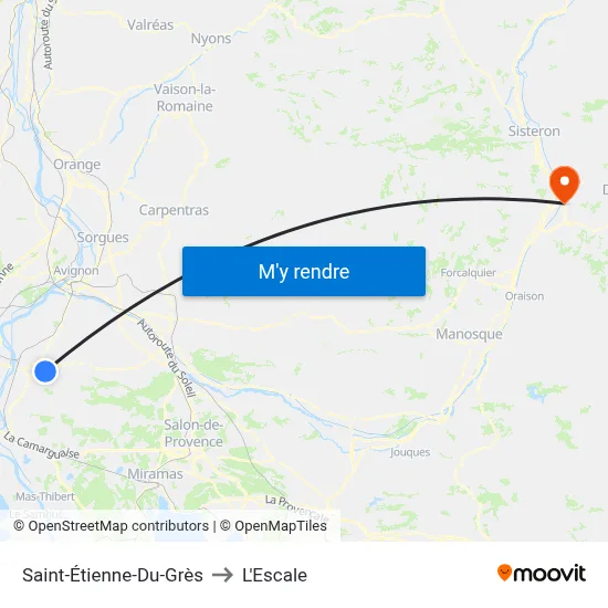 Saint-Étienne-Du-Grès to L'Escale map