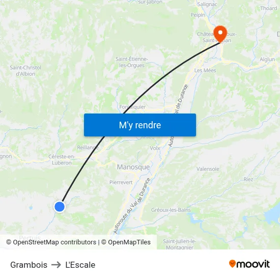 Grambois to L'Escale map
