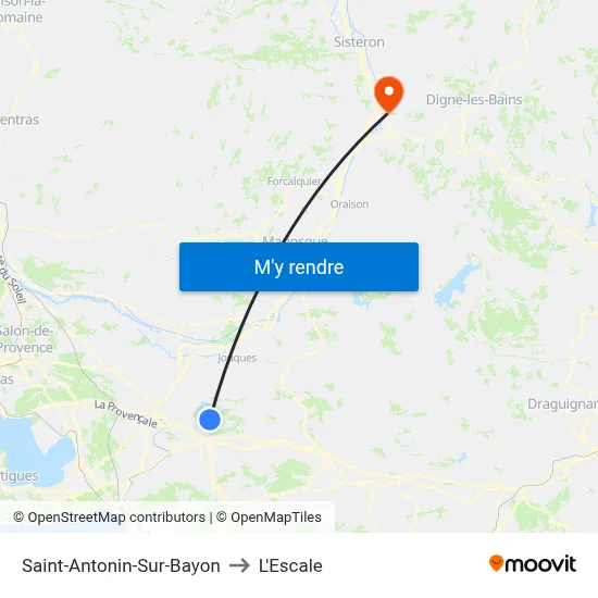 Saint-Antonin-Sur-Bayon to L'Escale map