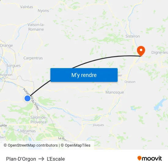 Plan-D'Orgon to L'Escale map