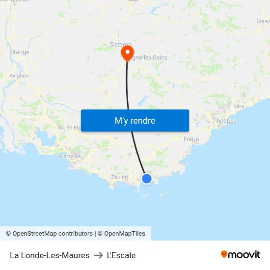 La Londe-Les-Maures to L'Escale map