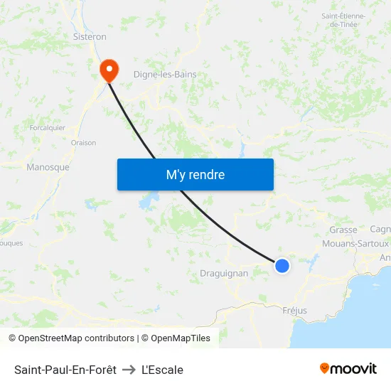 Saint-Paul-En-Forêt to L'Escale map