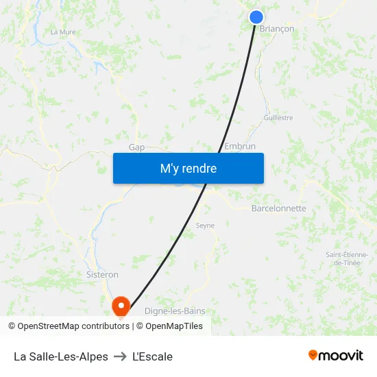 La Salle-Les-Alpes to L'Escale map