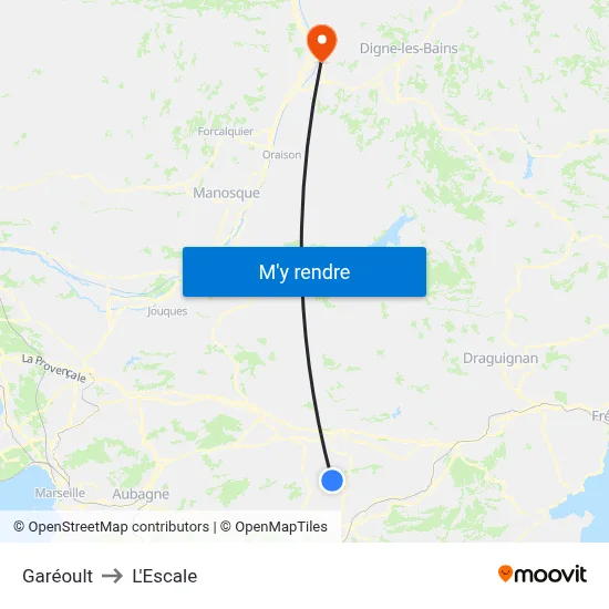 Garéoult to L'Escale map