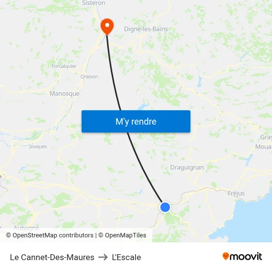 Le Cannet-Des-Maures to L'Escale map