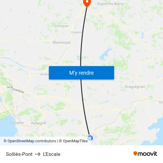 Solliès-Pont to L'Escale map