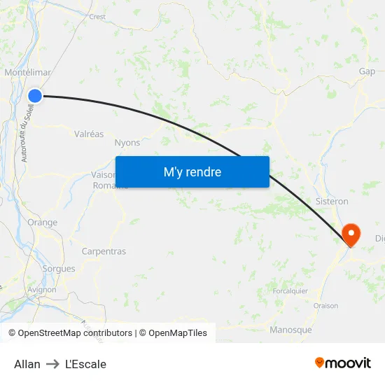 Allan to L'Escale map