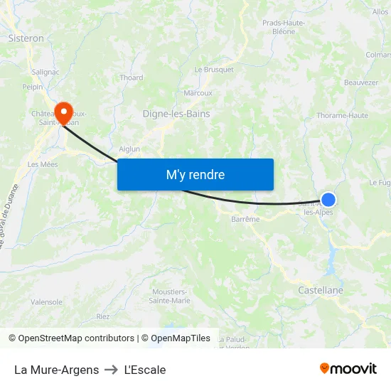 La Mure-Argens to L'Escale map