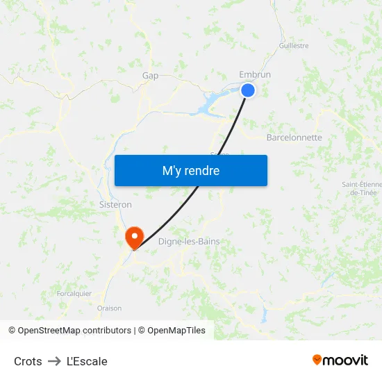 Crots to L'Escale map