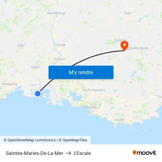 Saintes-Maries-De-La-Mer to L'Escale map