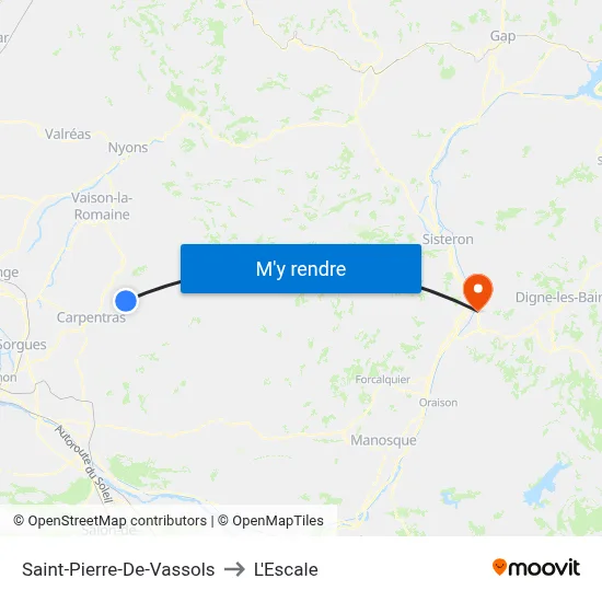 Saint-Pierre-De-Vassols to L'Escale map