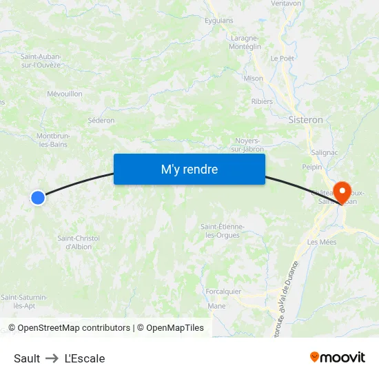 Sault to L'Escale map
