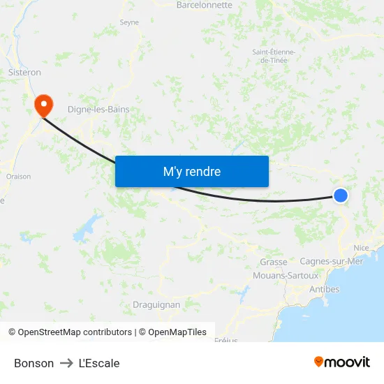 Bonson to L'Escale map