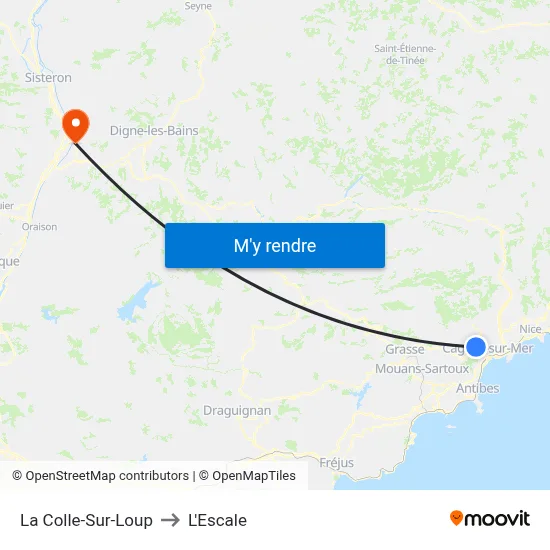 La Colle-Sur-Loup to L'Escale map
