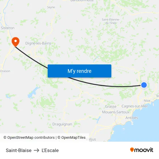 Saint-Blaise to L'Escale map